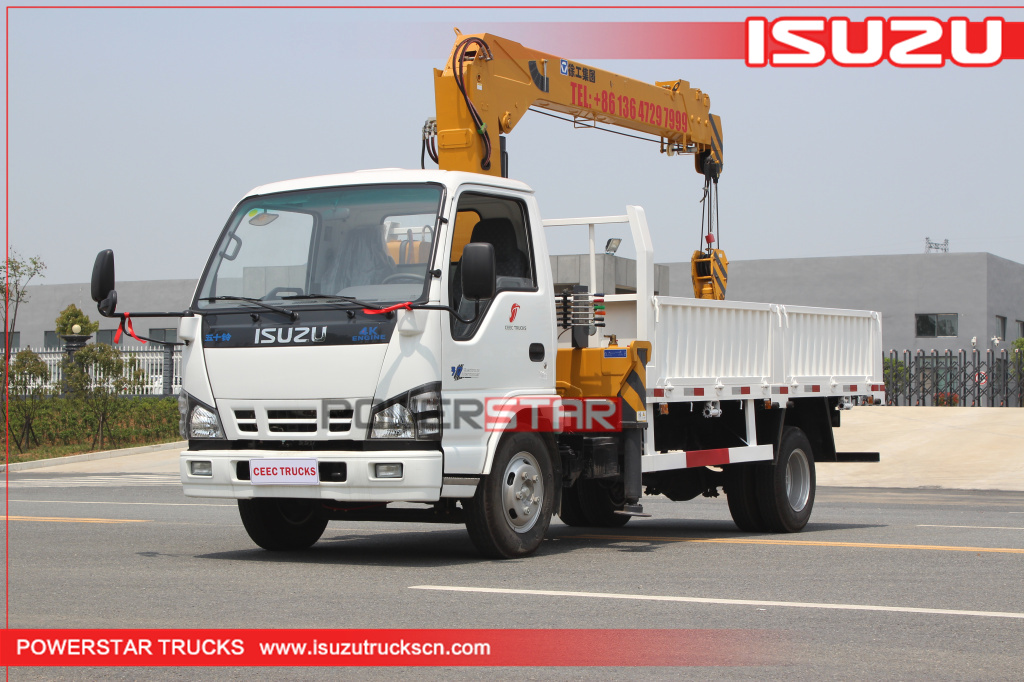 Isuzu 4tons boom truck crane cargo vehicle