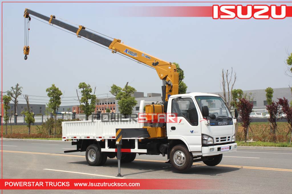 Isuzu 4tons boom truck crane cargo vehicle