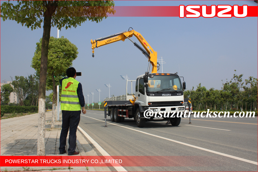  10 wheels Heavy Duty Isuzu Knuckle Boom Truck Crane, ISUZU Crane trucks