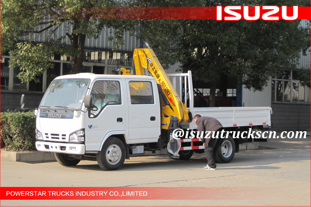 Ethiopia 3.2ton Isuzu Truck with Telescopic Boom Truck Crane