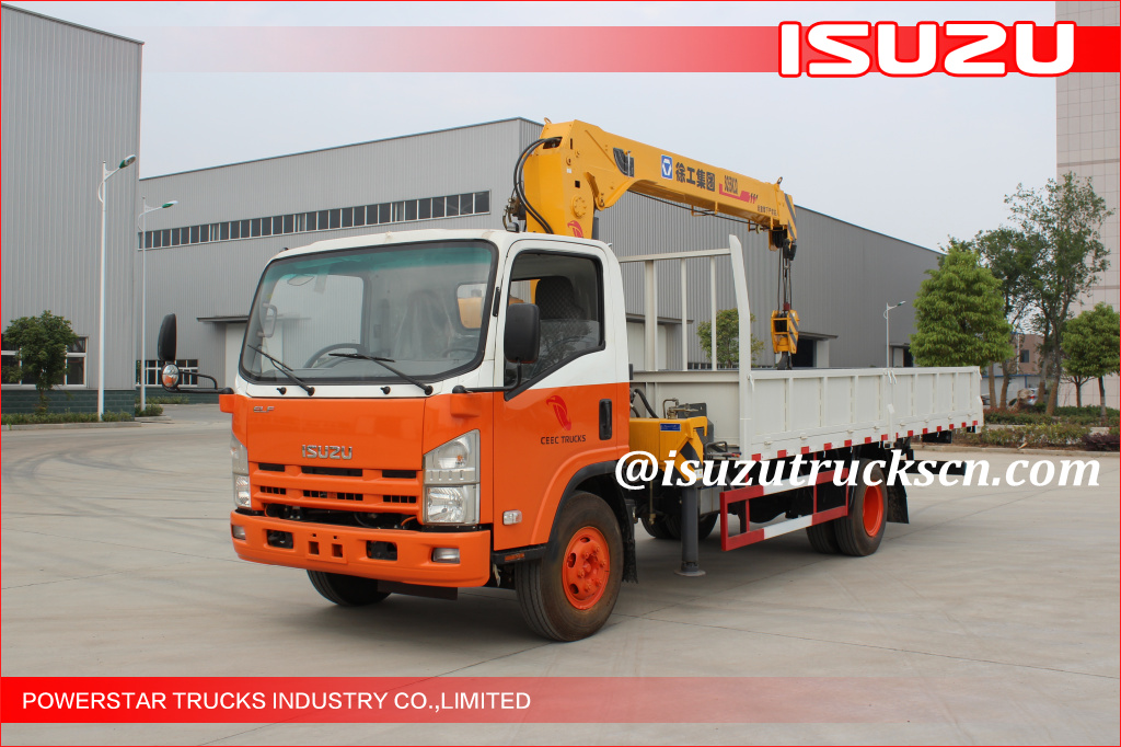 5ton Rwanda Isuzu Mobile Commercial Telescopic Boom Truck Mounted Crane