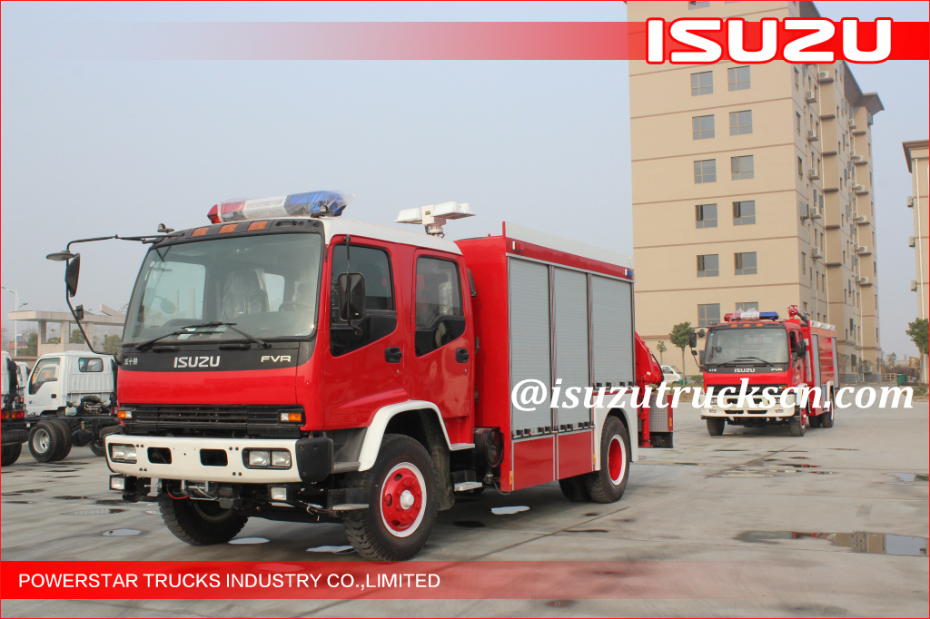 2015 Isuzu Lighting Emergency Rescue Vehicle Fire Truck with Truck Crane for LAOS