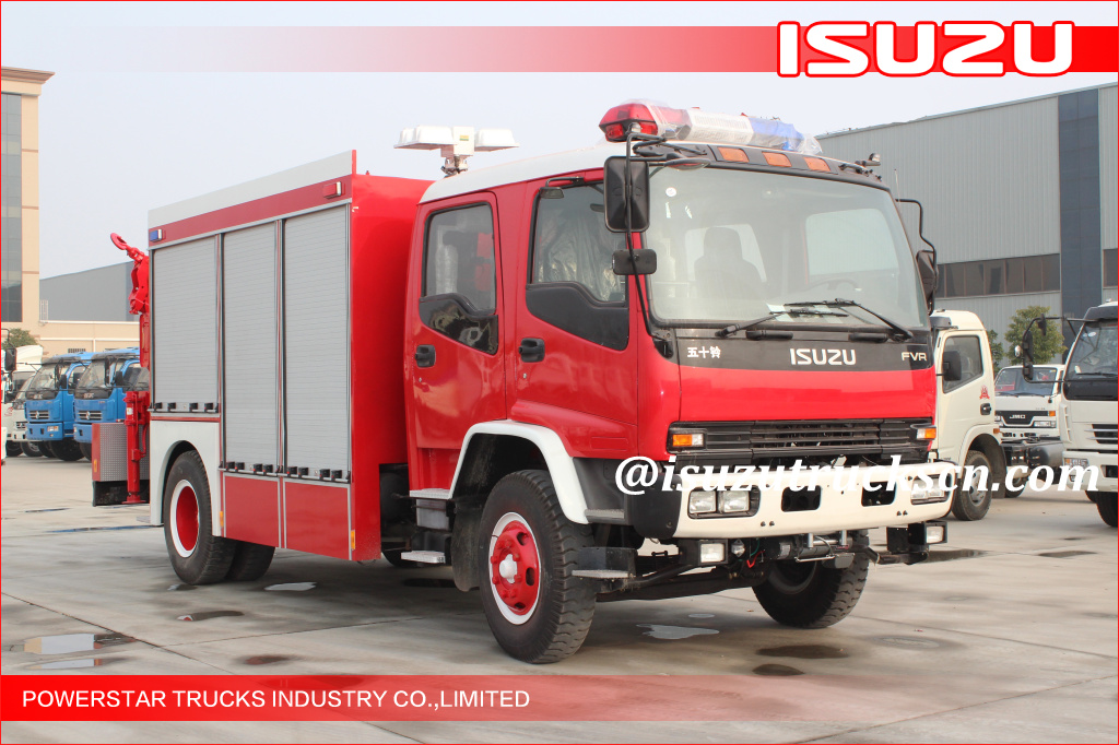 2015 Isuzu Lighting Emergency Rescue Vehicle Fire Truck with Truck Crane for LAOS