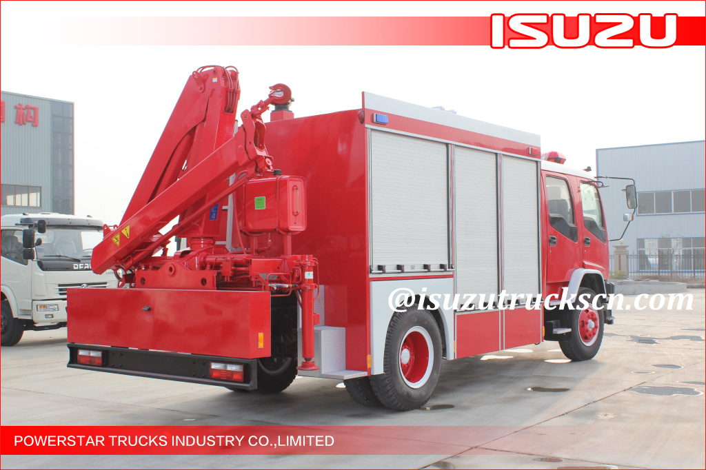 2015 Isuzu Lighting Emergency Rescue Vehicle Fire Truck with Truck Crane for LAOS