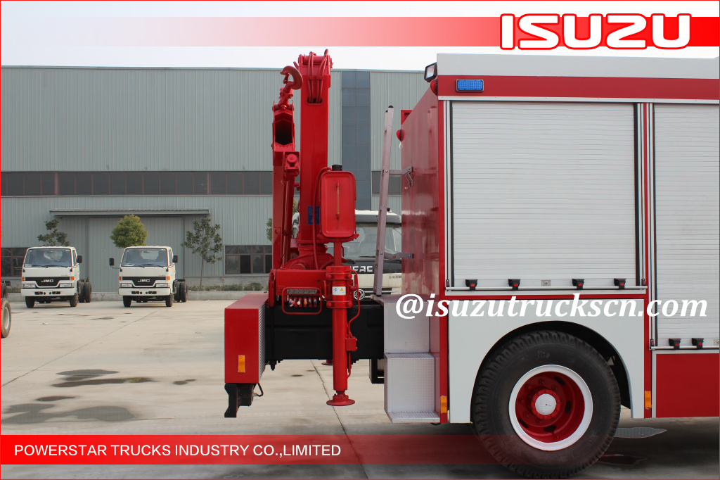 2015 Isuzu Lighting Emergency Rescue Vehicle Fire Truck with Truck Crane for LAOS