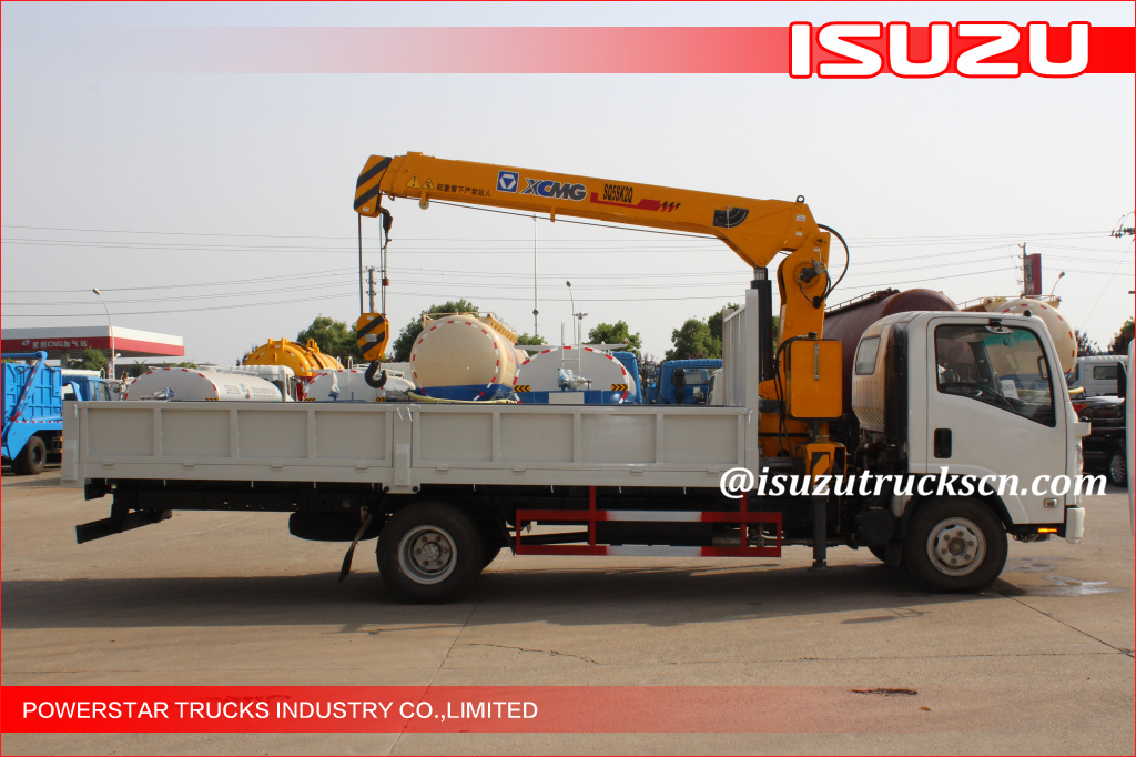 5tons Isuzu ELF Knuckle Boom Truck Mounted Crane for construction