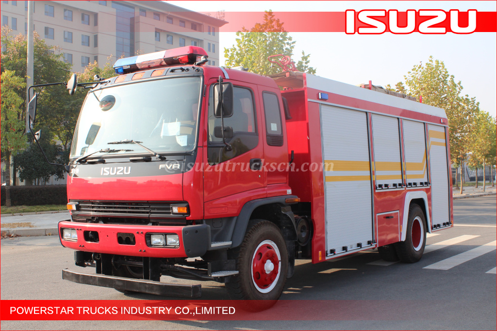 Russian clients inspection Isuzu FVR foam fire truck fire tender fire engine