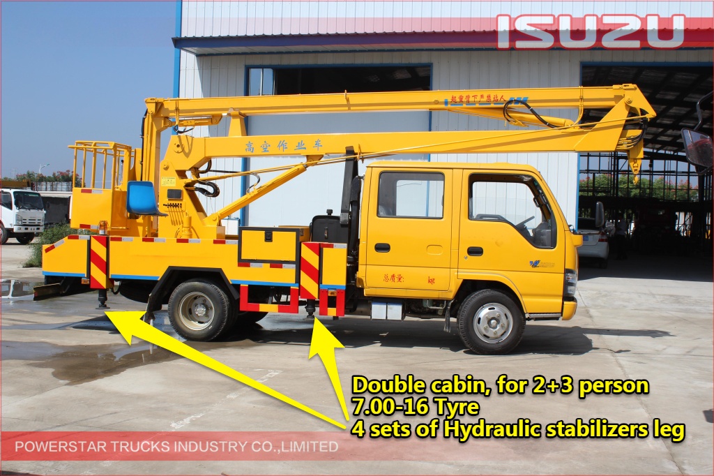 14m ISUZU Aerial work platform truck for engineering project