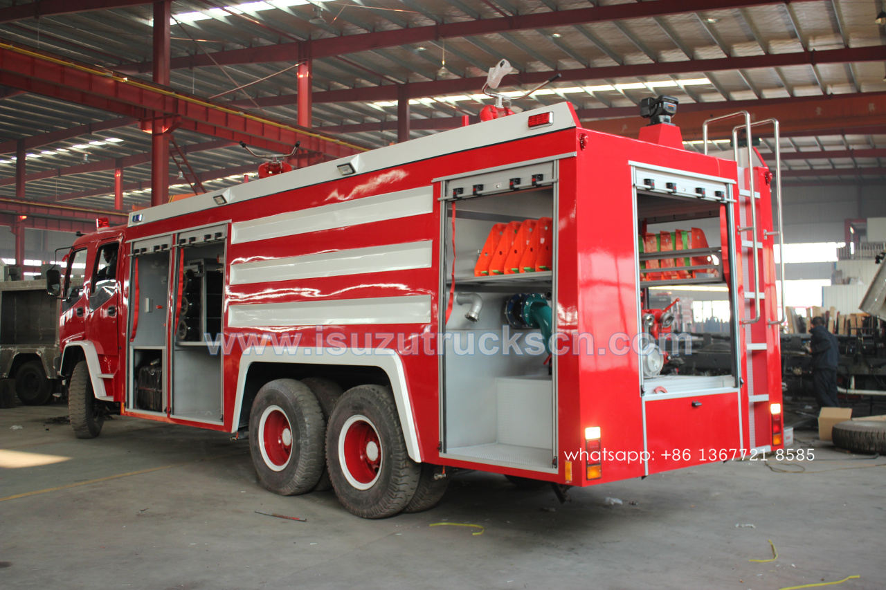 3untis Heavy Isuzu Foam Fire truck and 4units Isuzu truck with crane for Nigeria