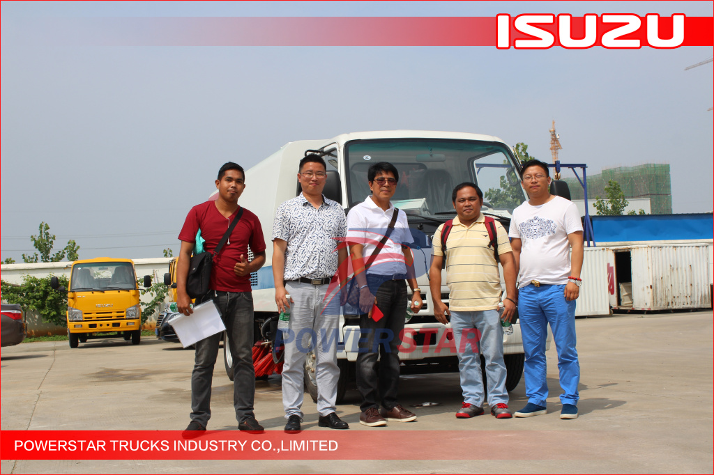 Philippines clients inspection the Isuzu truck mounted sweeper vehicle