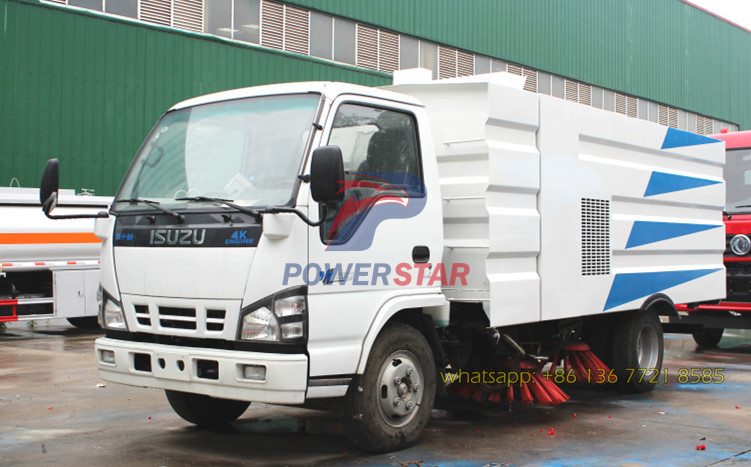 To Africa Ghana Vacuum Street Sweeper truck Isuzu road sweeper