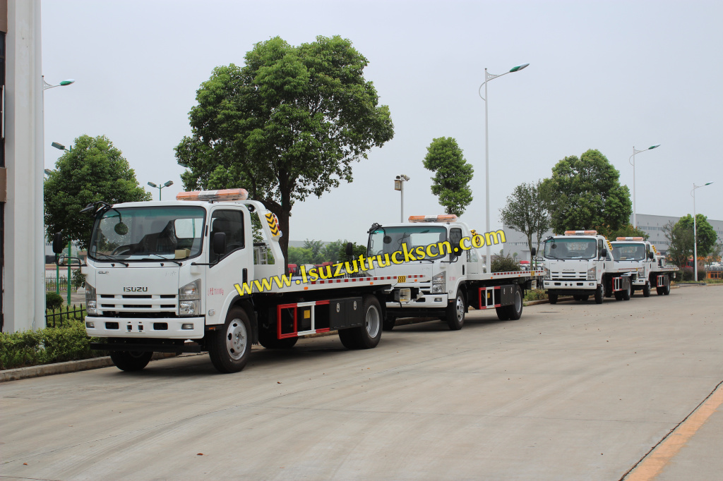 Equatorial Guinea clients order 4units Isuzu 5ton Flatbed road wrecker truck