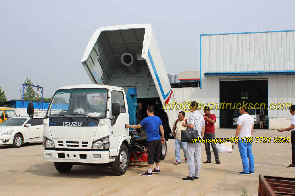 Philippines custom inspection street sweeper truck Isuzu