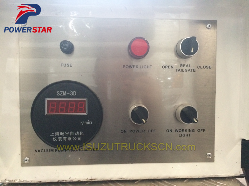 Vacuum Tank kit for Isuzu sewage tanker trucks operation panel