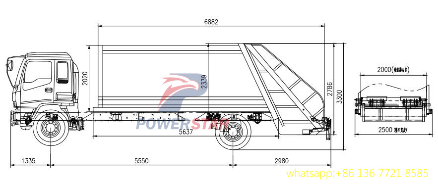 15cbm 10tons waste compactor truck kit for Isuzu heavy duty trucks