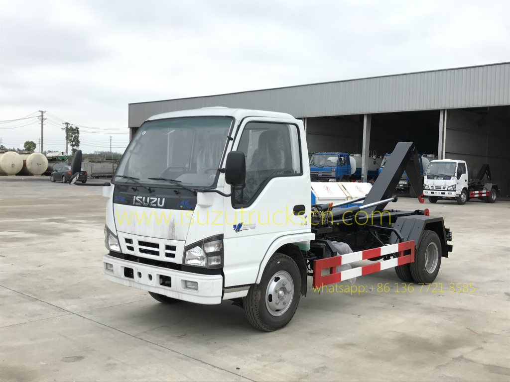 hydraulic lifter truck Isuzu hook lift garbage truck small roll off garbage truck