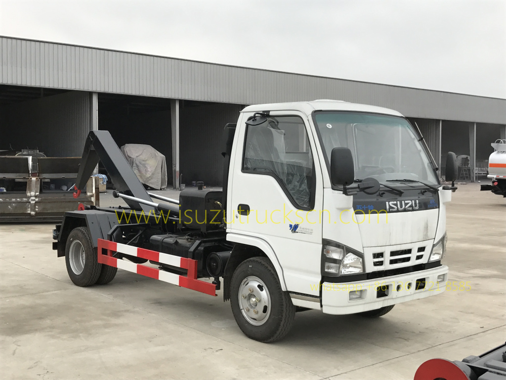 hydraulic lifter truck Isuzu hook lift garbage truck small roll off garbage truck