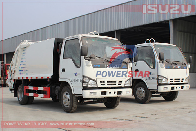 3tons rubbish compactor trucks Isuzu industrial garbage compactor truck