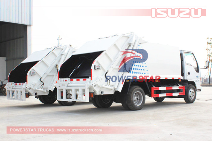 3tons rubbish compactor trucks Isuzu industrial garbage compactor truck