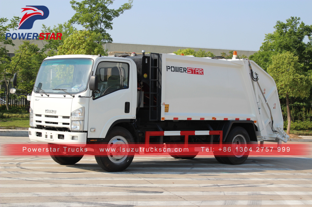 Japan Compressive garbage truck Isuzu Hydraulic garbage compactor truck