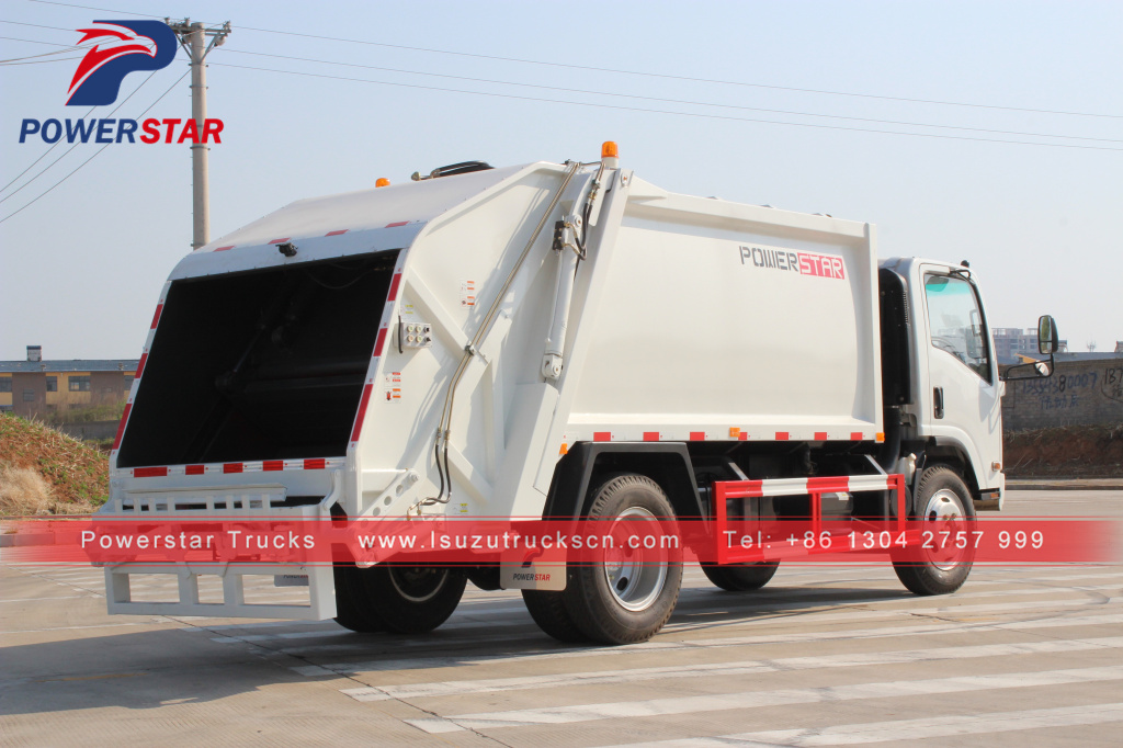 Japan Compressive garbage truck Isuzu Hydraulic garbage compactor truck