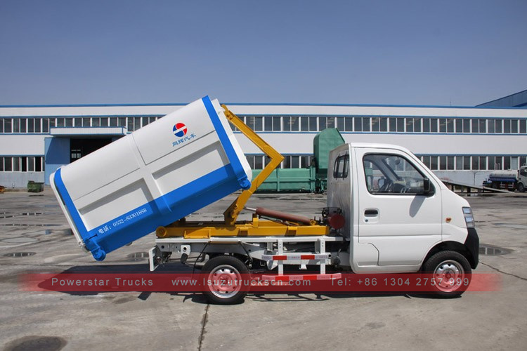 Brand new Good Quantity Powerstar trucks official 1t 1.5t Detachable container garbage collector Garbage Truck