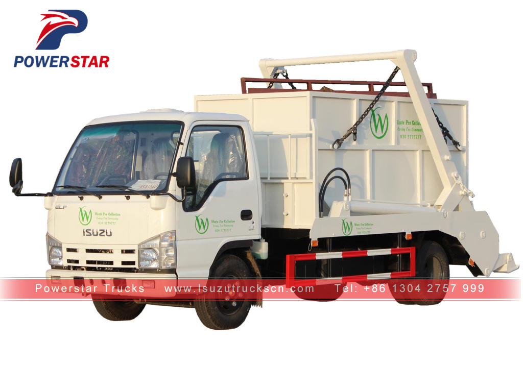 Swing Arm container garbage truck Isuzu 6 cbm