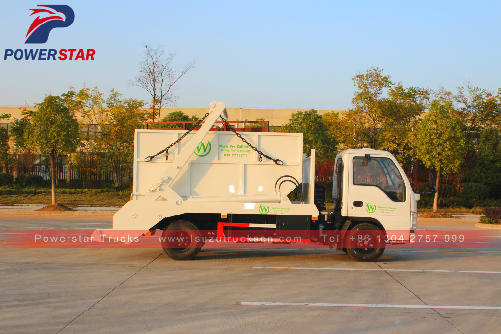 3tons 5tons side loader Isuzu swing arm container garbage truck 