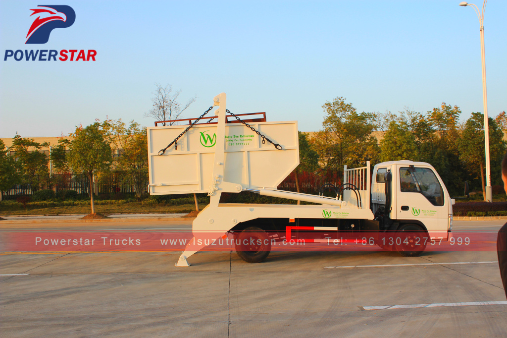 3tons 5tons side loader Isuzu swing arm container garbage truck 