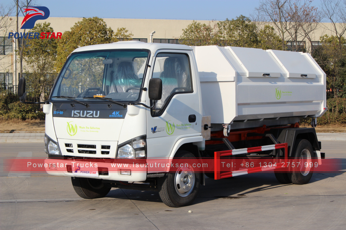 Saint Martin 1 Isuzu hooklift garbage truck with 4 garbage bin