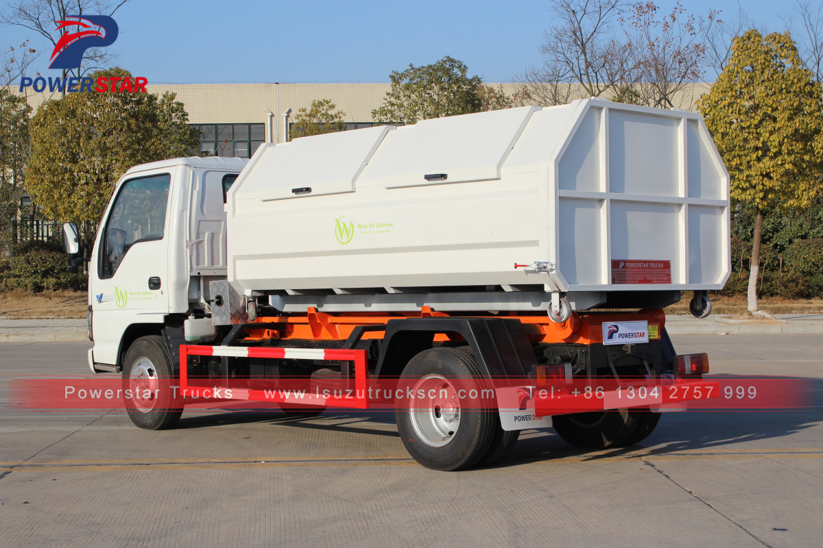 Saint Martin 1 Isuzu hooklift garbage truck with 4 garbage bin