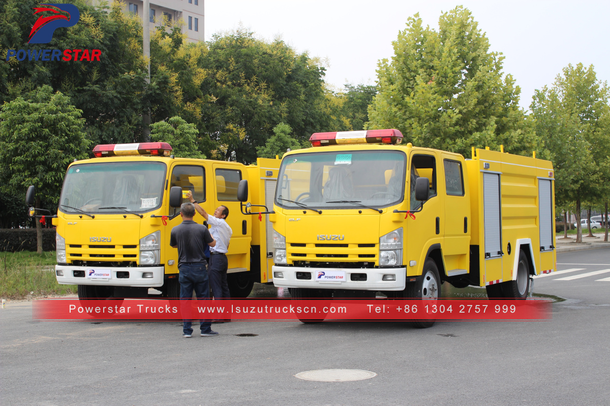 Ghana Water Fire Service vehicle 5000L Foam Fire fighting truck Isuzu