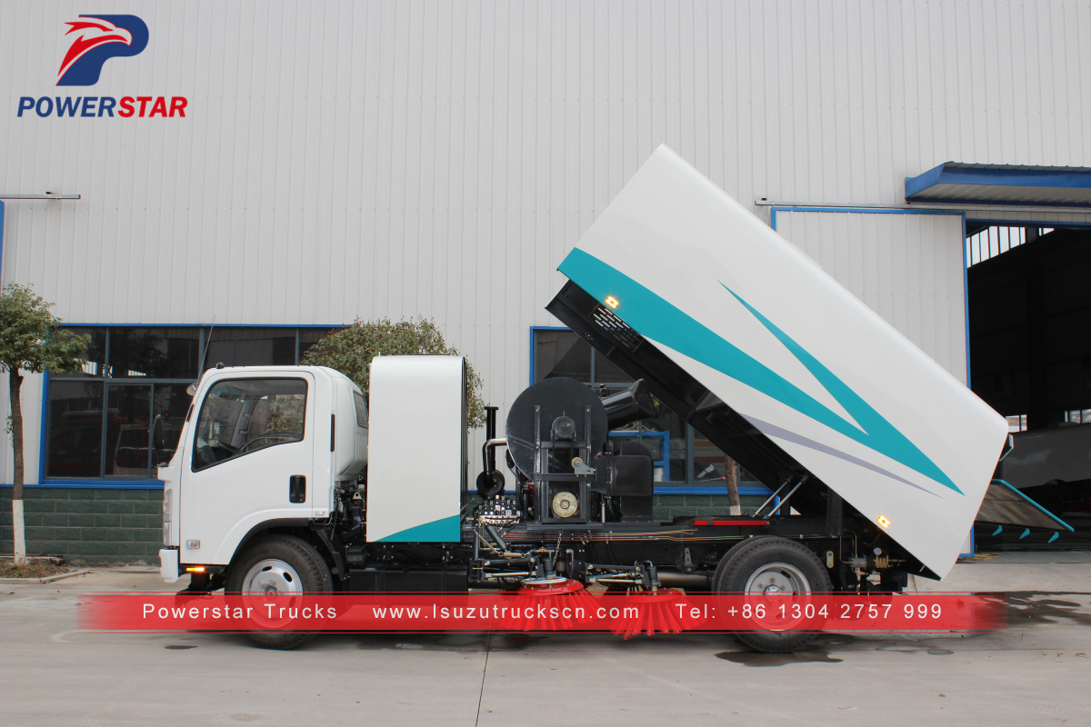 Armenia market Sanitation vacuum road sweeper truck Isuzu for sale