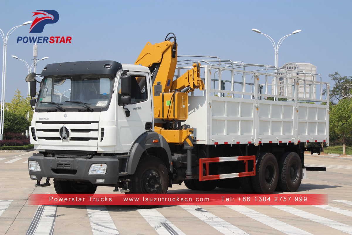 Congo Beiben 10-12ton boom truck mounted crane North benz truck crane for sale