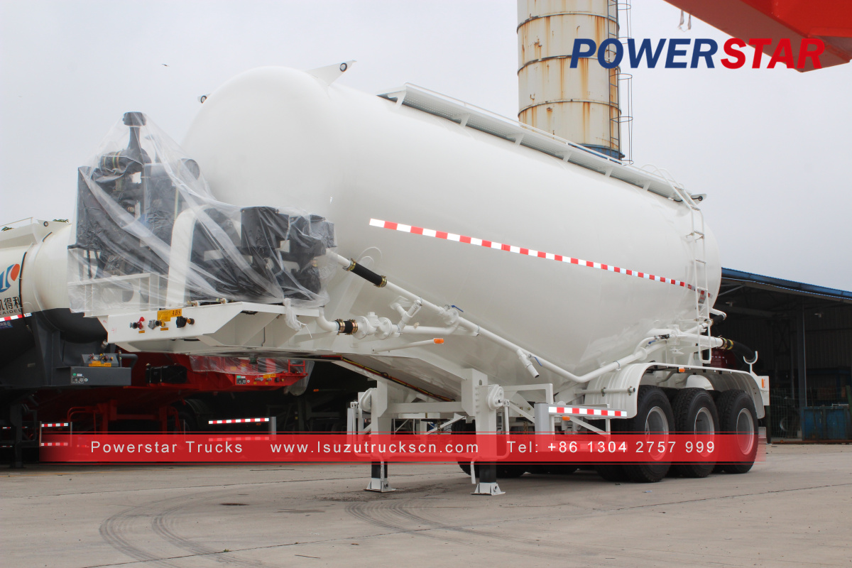 Philippines 40ton 60tons dry silo bulk cement bulker tank trailer for sale