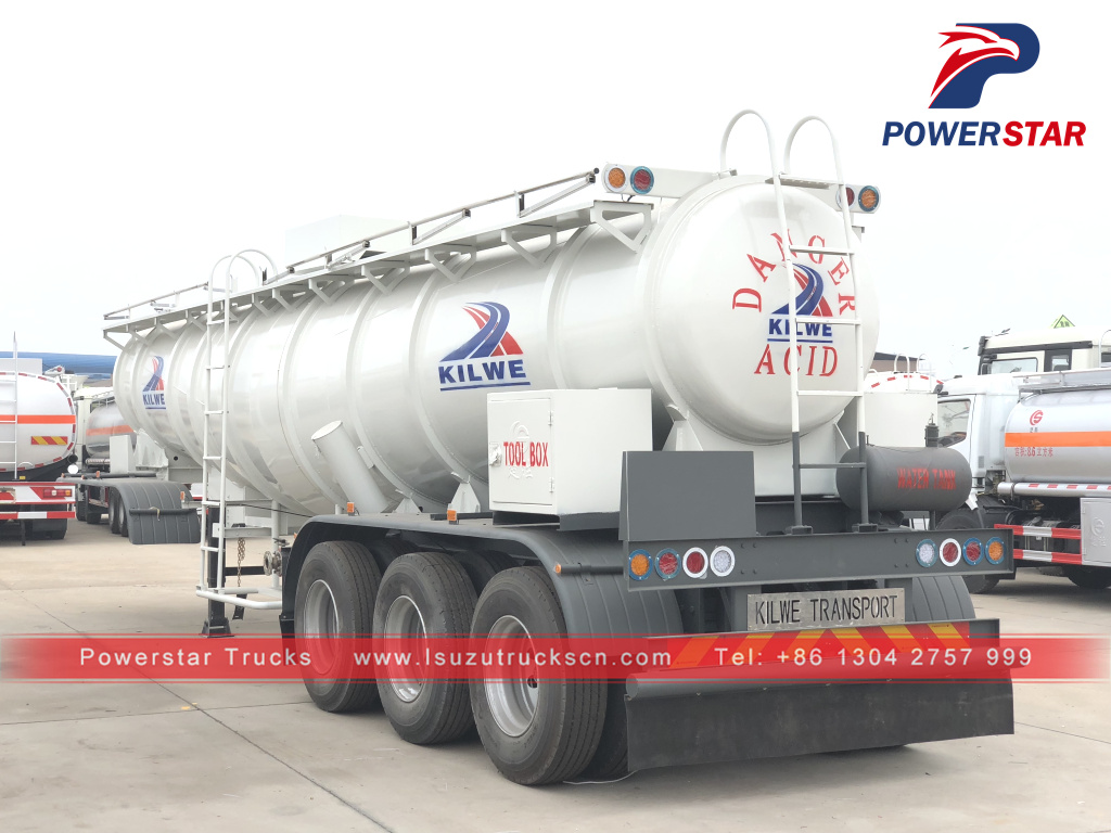 Zambia customer made Acetic Acid Tanker Semi Trailer 3 Axles For Transport Acetic 