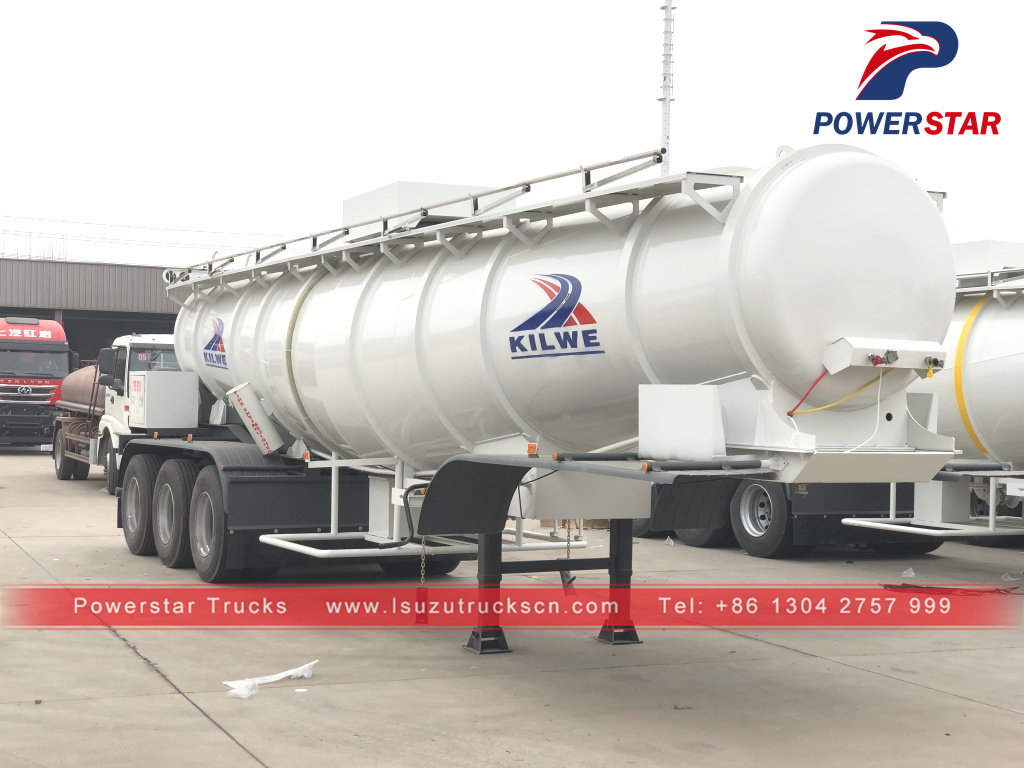 Zambia customer made Acetic Acid Tanker Semi Trailer 3 Axles For Transport Acetic 