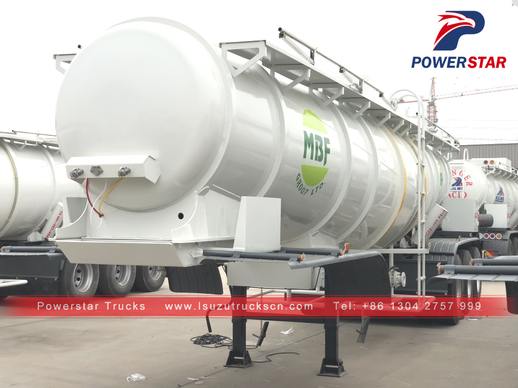 Zambia customer MBF group ltd Sulphuric Acid Tanker Trailer V shape 25000L for sale