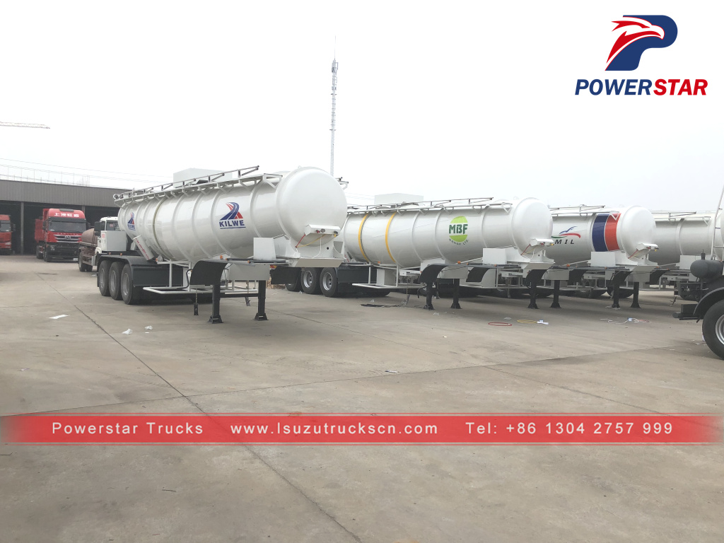 Zambia customer MBF group ltd Sulphuric Acid Tanker Trailer V shape 25000L for sale