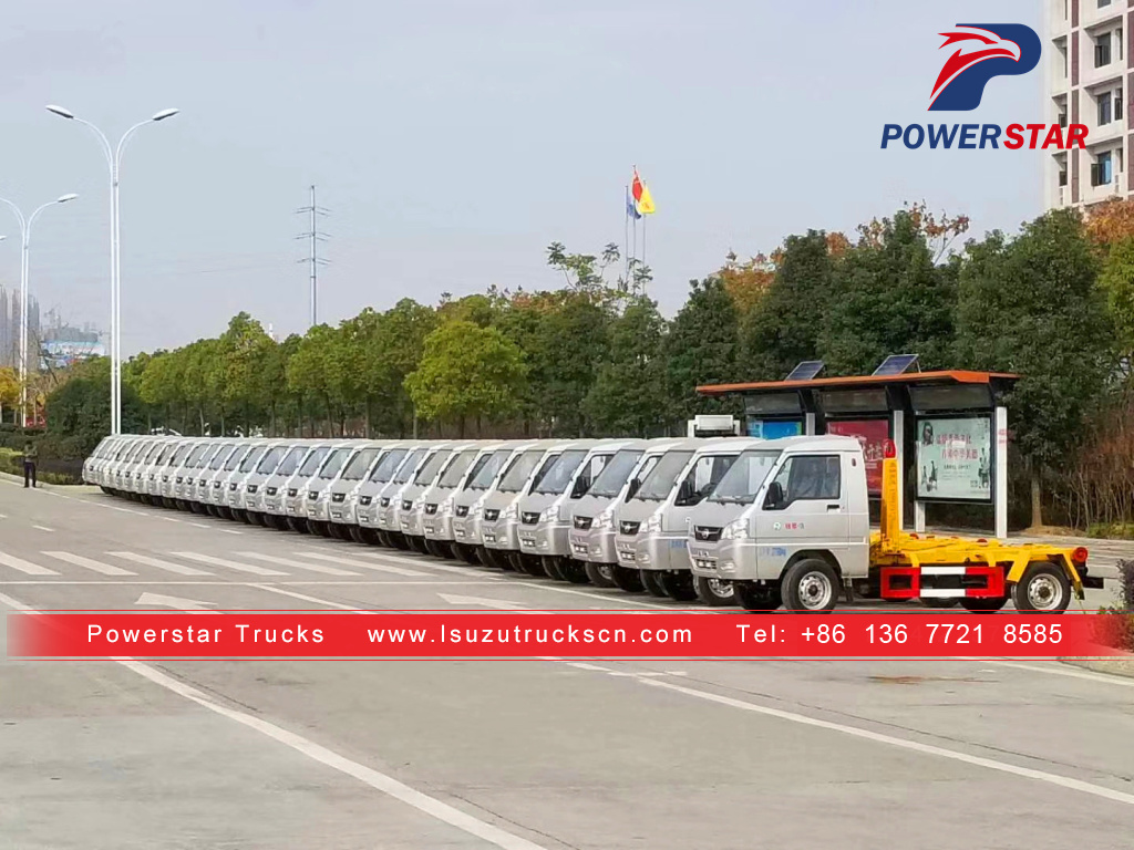 Myanmar mini foton Roll-off Hook Lift Garbage Truck for sale