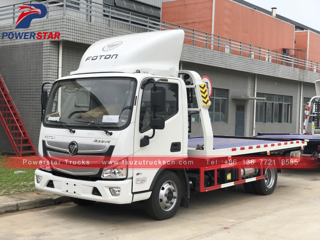 peru FOTON AUMARK 5tons flat bed wrecker tow truck for sale