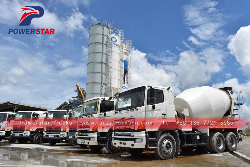 Philippines 6x4 10wheels HINO 10M3 Concrete Mixer Truck for sale