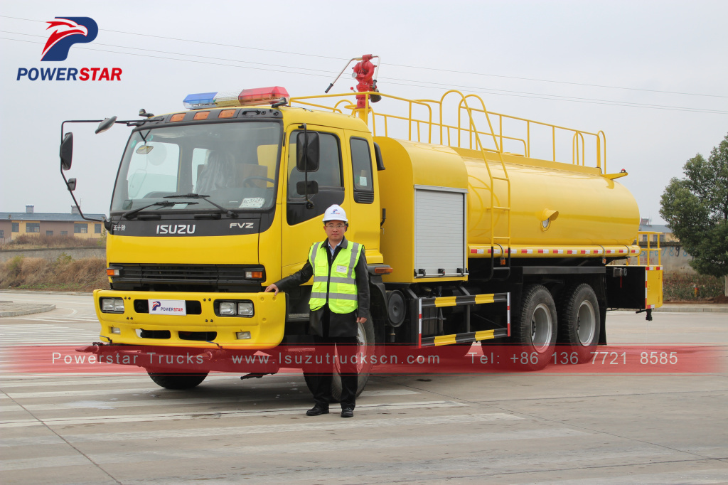 ISUZU FVZ road sprinkler water tank fire truck 14000L water bowser truck for sale