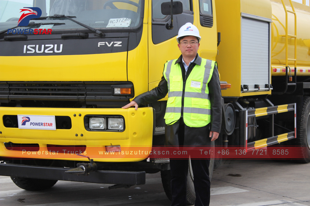 ISUZU FVZ road sprinkler water tank fire truck 14000L water bowser truck for sale