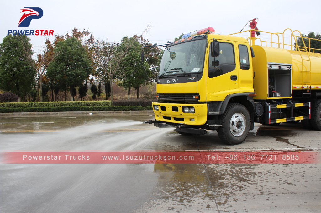 ISUZU FVZ road sprinkler water tank fire truck 14000L water bowser truck for sale