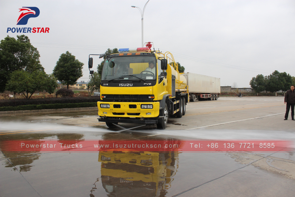 ISUZU FVZ road sprinkler water tank fire truck 14000L water bowser truck for sale