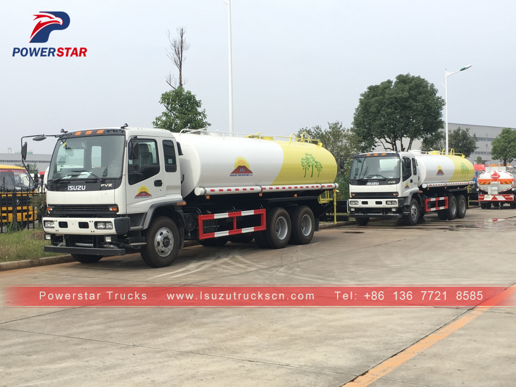 Mongolia customer build 20cbm ISUZU FVZ water bowser sprinkler tank truck for sale