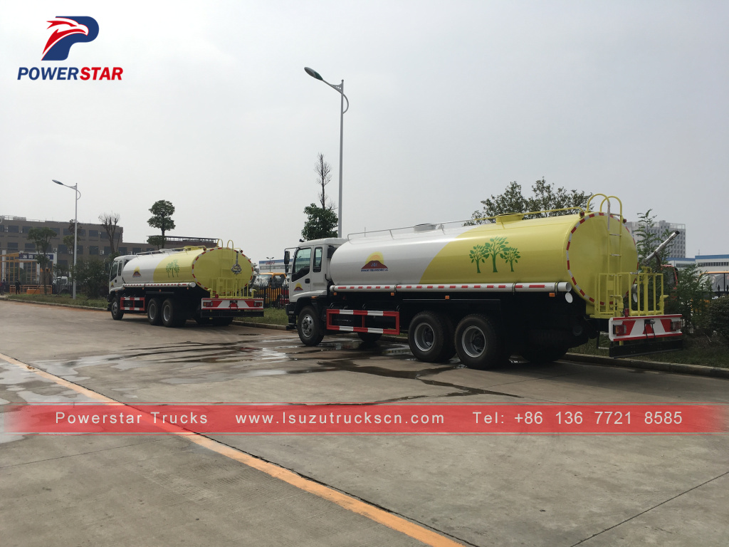 Mongolia customer build 20cbm ISUZU FVZ water bowser sprinkler tank truck for sale