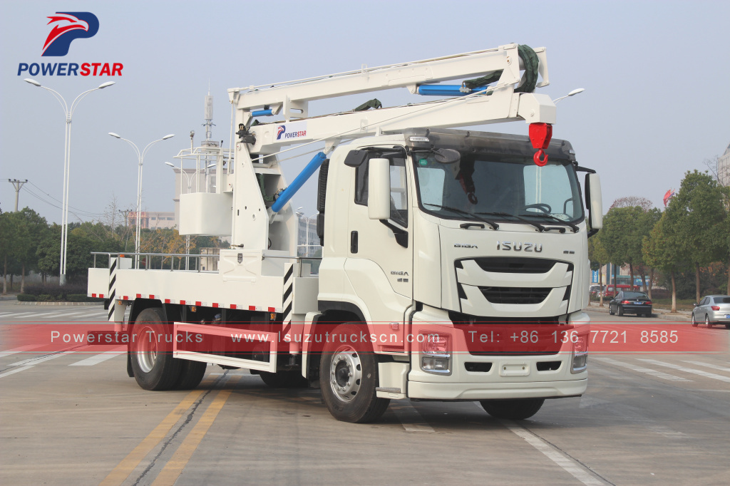 Armenia ISUZU GIGA hydraulic manlift platform aerial bucket truck for sale