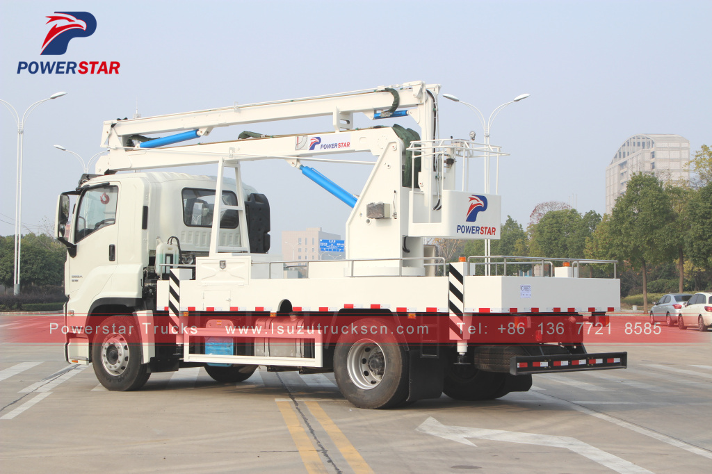 Armenia ISUZU GIGA hydraulic manlift platform aerial bucket truck for sale